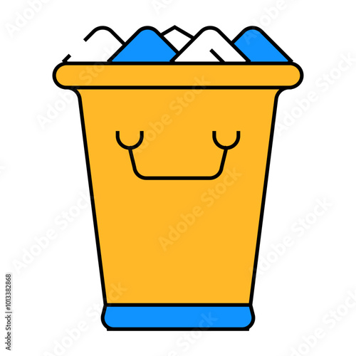 ice bucket bartender line icon vector. ice bucket bartender sign. isolated symbol illustration