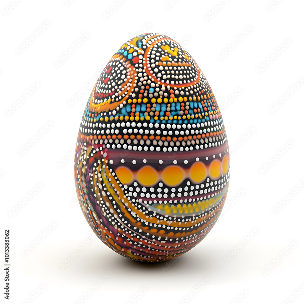 Vibrantly Decorated Artistic Egg with Intricate Patterns design Vibrantly Decorated Artistic Egg with Intricate Patterns design