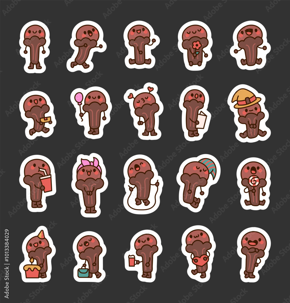 Cute clove character. Sticker Bookmark. Friendly cartoon spice. Hand drawn style. Vector drawing. Collection of design elements. Cute clove character. Sticker Bookmark. Friendly cartoon spice. Hand drawn style. Vector drawing. Collection of design elements.