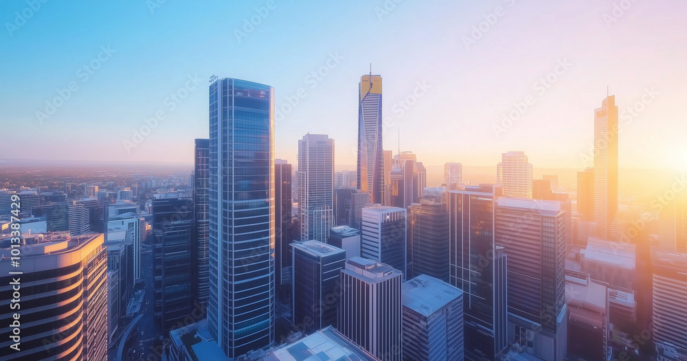 Obraz premium Office Skyscrapers in the City Financial and Business District