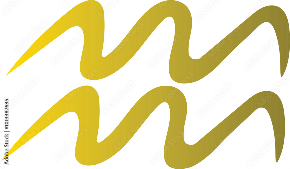 Set of Golden Coloured Icons of Astrology Signs Set of Golden Coloured Icons of Astrology Signs