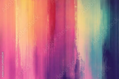 Abstract soft hue gradient background. Bright pixelated grainy noise surface. Classic polychromatic vintage style. Vhs distortion visual effect
