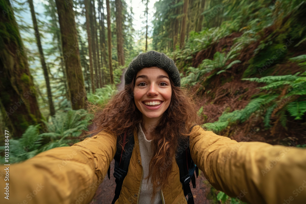 Selfie in Morning Forest Adventure Selfie in Morning Forest Adventure