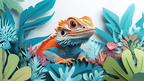 Bearded agama displayed on a white background Full height view of this captivating reptile Bearded dragon displayed on a white background full height view of this captivating reptile photo