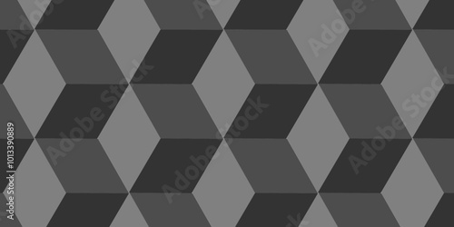 Abstract black and gray style minimal blank cubic. Geometric pattern illustration mosaic, square hexagon monochrome creative  surface triangle wallpaper background.	
