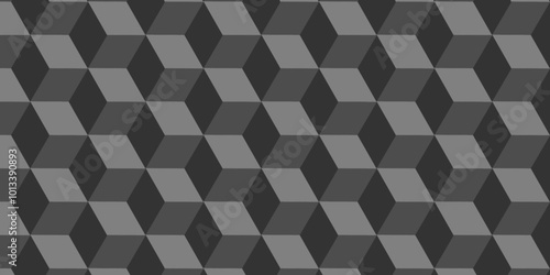 Abstract black and gray style minimal blank cubic. Geometric pattern illustration mosaic, square hexagon monochrome creative  surface triangle wallpaper background.	
