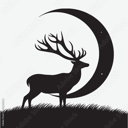 Deer logo  deer icon  deer head  vector Collection of black deer icons.Logo of deer.Deer simple icon.Reindeer vector symbols.Set of deers. photo