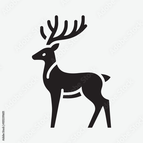 Deer logo  deer icon  deer head  vector Collection of black deer icons.Logo of deer.Deer simple icon.Reindeer vector symbols.Set of deers. photo