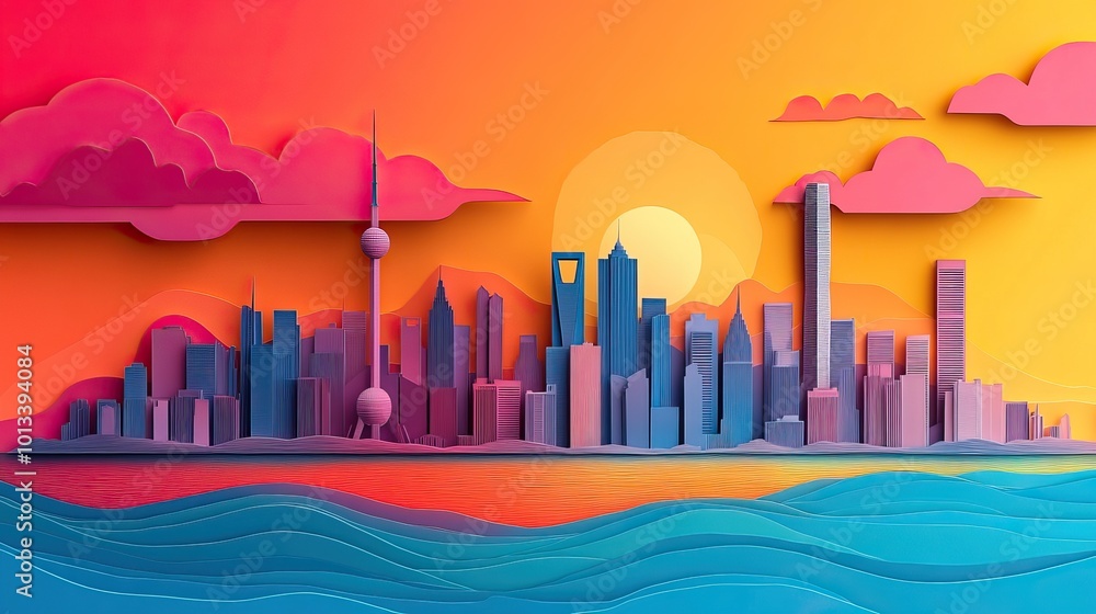 A panoramic view of the cityscape meeting the sea from my perspective A panoramic view of the city skyline by the ocean from my perspective A panoramic view of the cityscape meeting the sea from my perspective A panoramic view of the city skyline by the ocean from my perspective