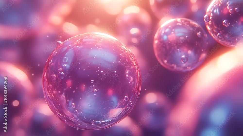 Abstract colorful spheres with glowing light and soft reflections, rendered in 3D. Abstract colorful spheres with glowing light and soft reflections, rendered in 3D.