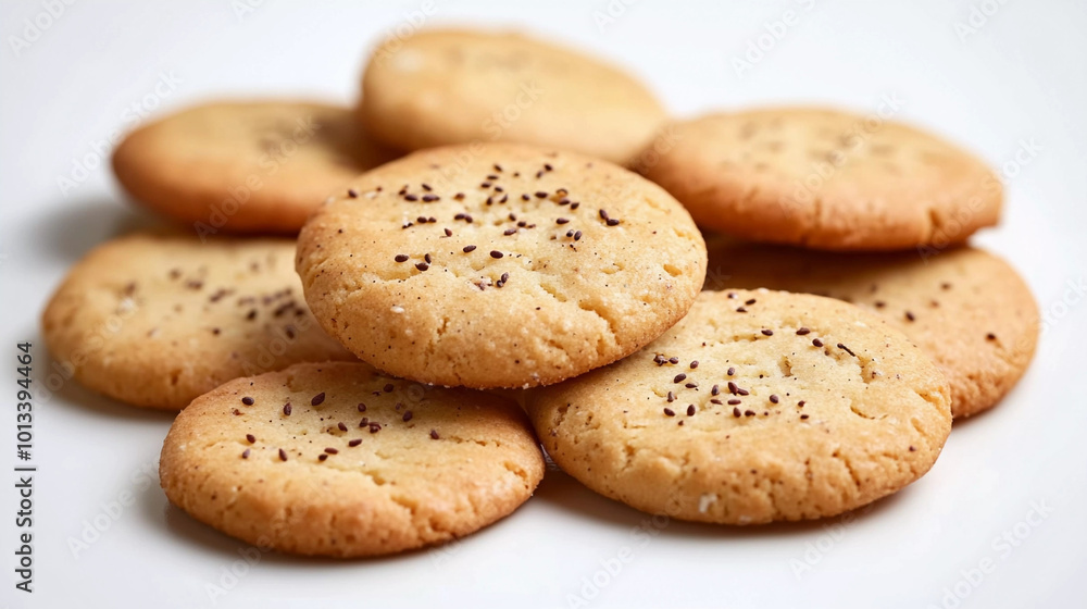 Cumin cookies isolated on white background Cumin cookies isolated on white background