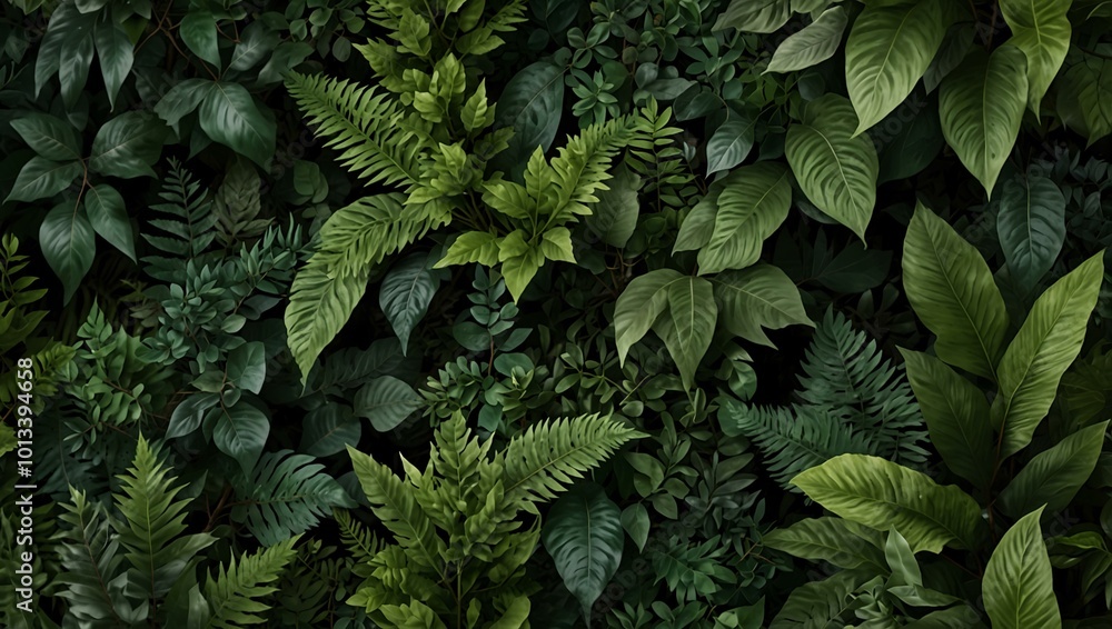 Diverse green foliage, ideal for nature-themed designs. Diverse green foliage, ideal for nature-themed designs.