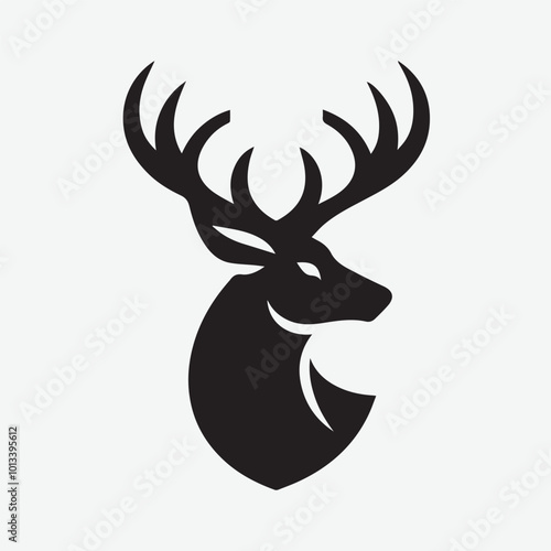 Deer logo  deer icon  deer head  vector Collection of black deer icons.Logo of deer.Deer simple icon.Reindeer vector symbols.Set of deers.