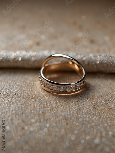 Elegant backdrop with shimmering wedding rings.