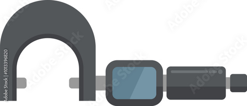 Electronic digital micrometer measuring device icon showing millimeter and inch size