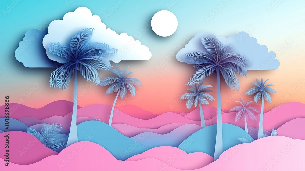 Beautiful clouds and palm trees Tropical clouds and palm trees Beautiful clouds and palm trees Tropical clouds and palm trees