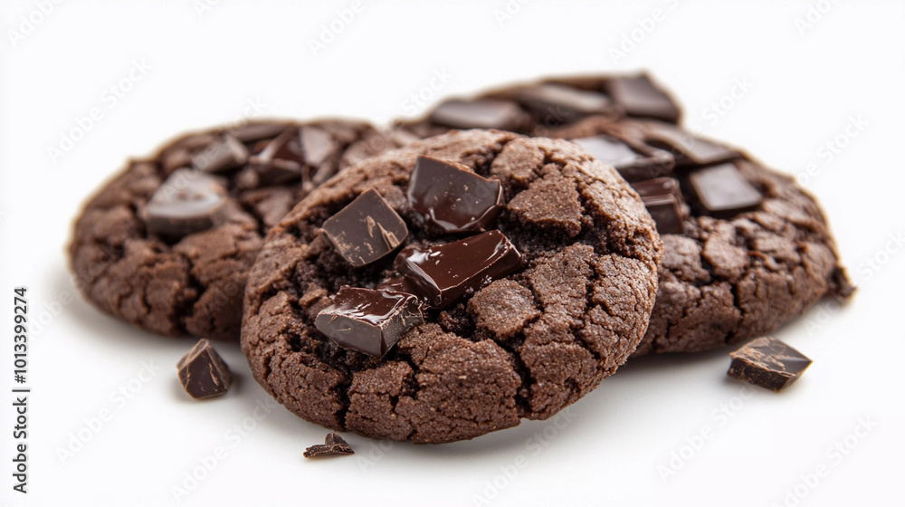 Chocolate cookies isolated on white background Chocolate cookies isolated on white background