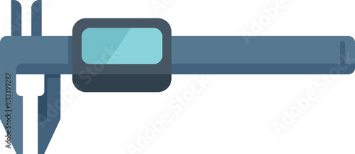 Digital caliper icon in flat style, measuring tool equipment isolated on white background