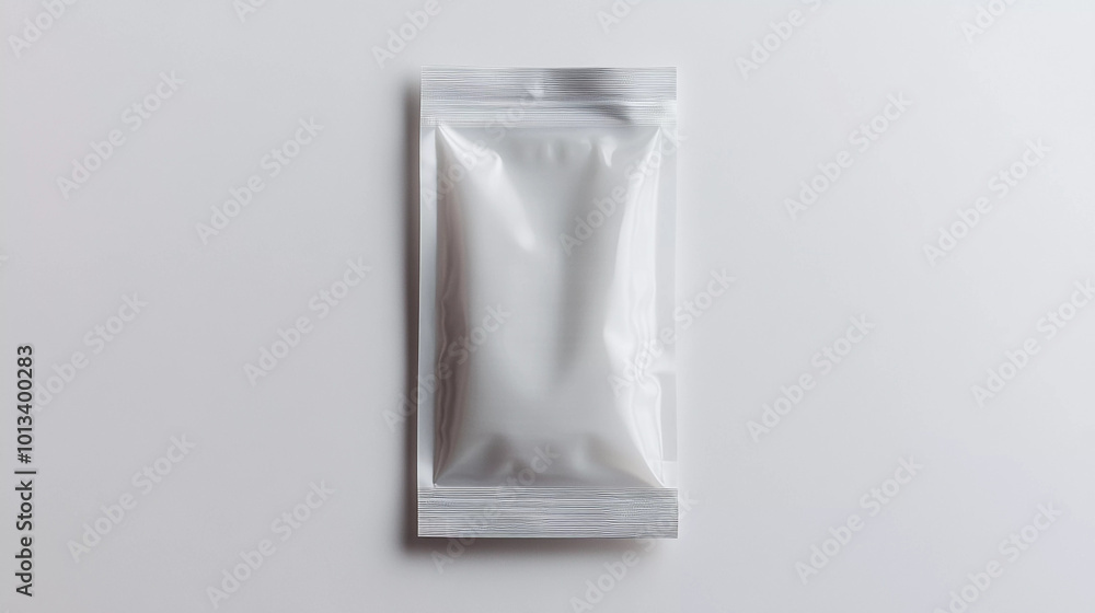 silver sachet on white background, mock up silver sachet on white background, mock up
