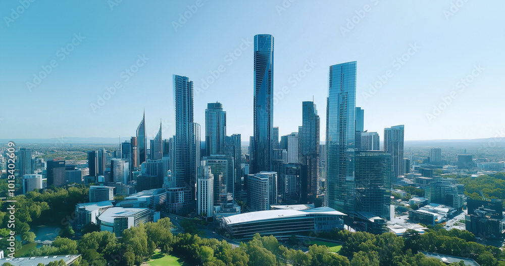 Fototapeta premium Office Skyscrapers in the City Financial and Business District