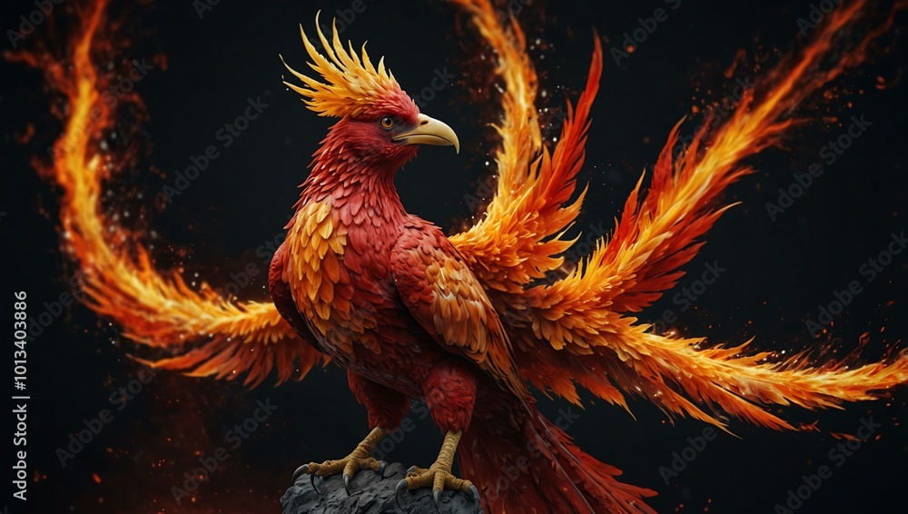Fiery Red Phoenix Bird Fiery Red Phoenix Bird