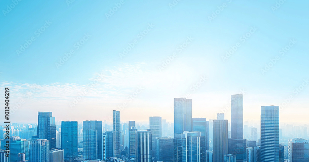 Aerial View of City Skyline and High-Rise Buildings Under Blue Sky and White Clouds Aerial View of City Skyline and High-Rise Buildings Under Blue Sky and White Clouds
