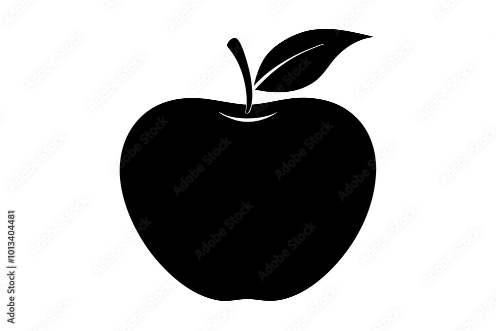 Delicious fruit apple silhouette black vector art illustration Delicious fruit apple silhouette black vector art illustration