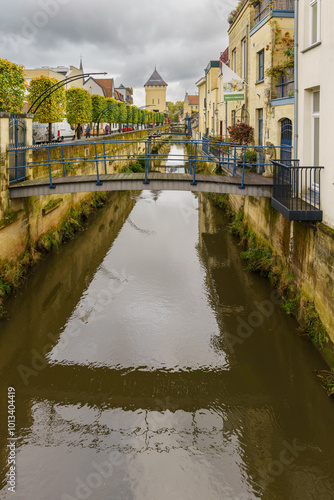 Iconic Landmarks in Valkenburg The Netherlands. High quality photoThis photo highlights some of the most famous landmarks in Valkenburg, a charming town in The Netherlands. The image features historic photo