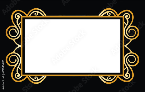 Vintage ornament frame. Decorative border frames, retro style divider