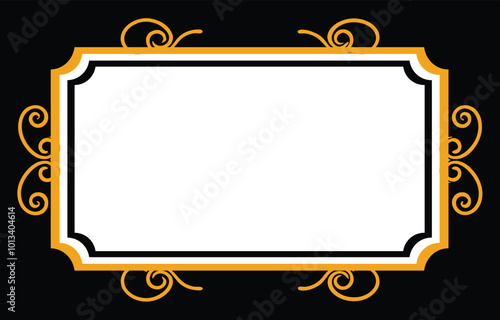 Vintage ornament frame. Decorative border frames, retro style divider