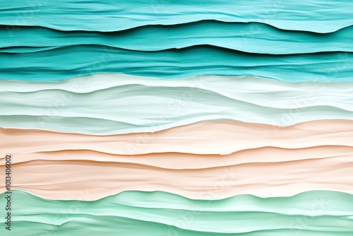 A vibrant, textured design featuring layered waves in cool colors, perfect for backgrounds or artistic projects.