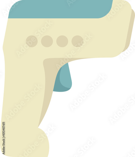 Digital medical infrared non contact thermometer gun icon showing temperature