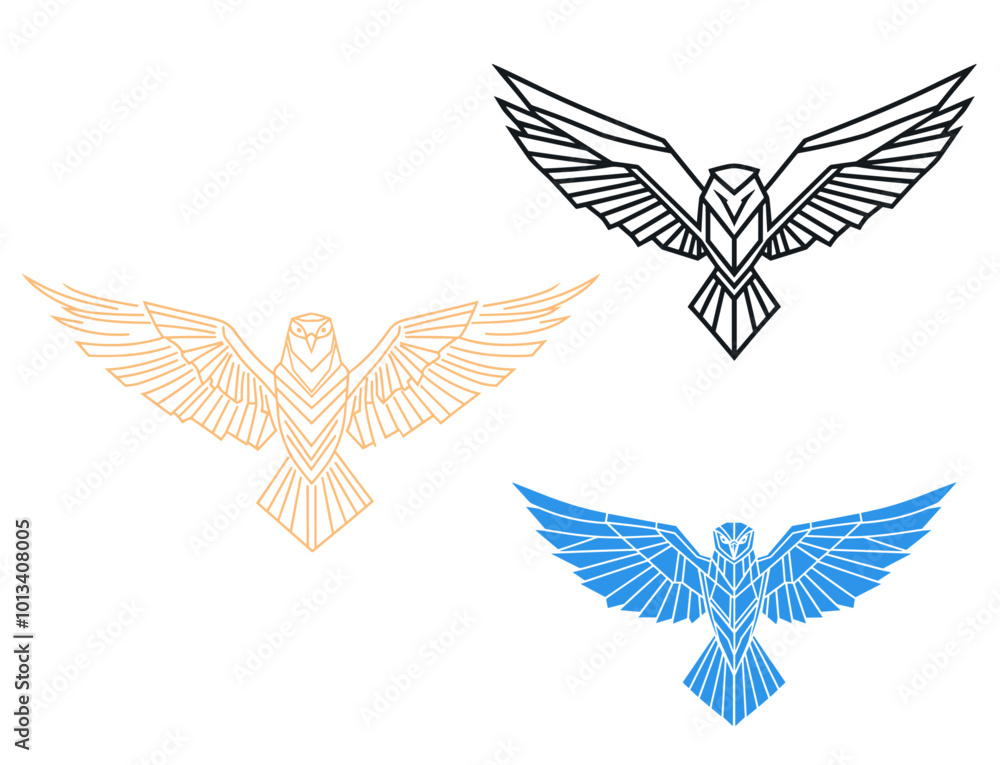 Fototapeta premium geometric hawk eagle logo design company business logo