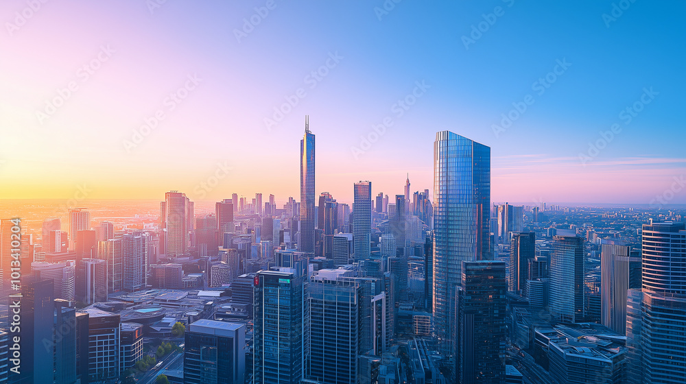 Fototapeta premium Office Skyscrapers in the City Financial and Business District