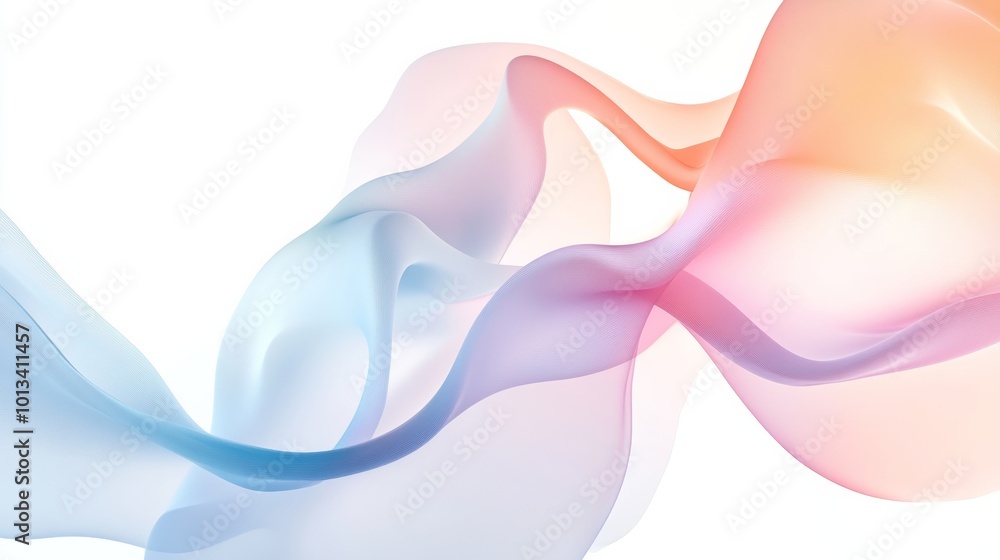 Fototapeta premium Abstract flowing colorful waves on white background, fluid art concept