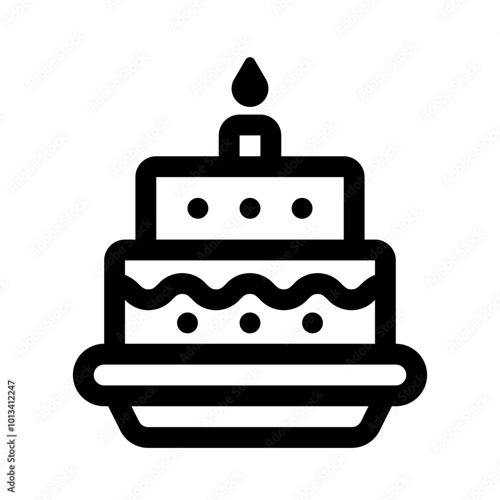 Birthday Cake Line Icon. Single icon, line vector icon Birthday Cake Line Icon. Single icon, line vector icon
