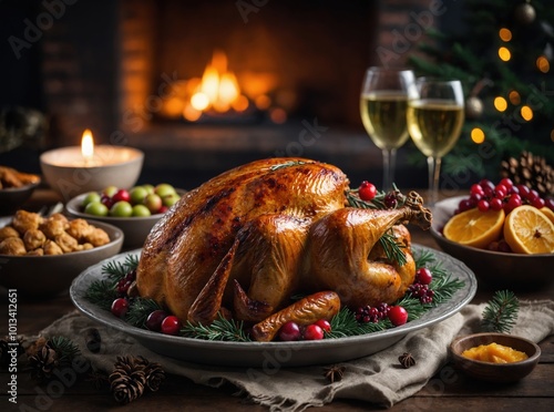 Wallpaper Mural A family tradition brought to life with the serving of a succulent baked Christmas turkey Torontodigital.ca