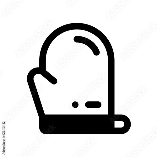 Oven Glove Glyph Icon. Single icon, glyph vector icon