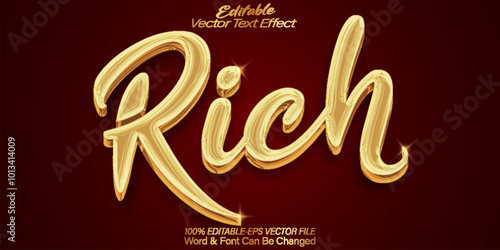 Rich Vector Text Effect Editable Alphabet Money Luxury Elegant Millionaire Vip