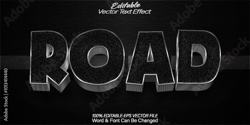 Road Vector Text Effect Editable Alphabet Car Drive