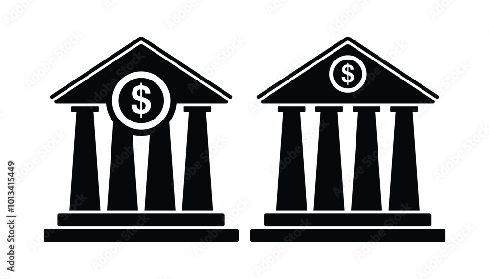Bank building flat vector icon and symbol design Bank building flat vector icon and symbol design