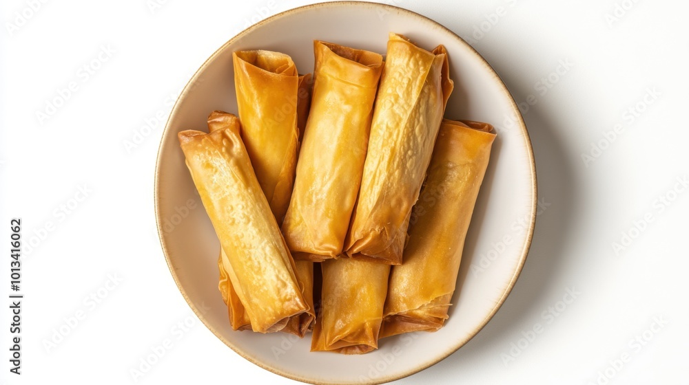 Tamales on a plate, on white plain isolated, top view Tamales on a plate, on white plain isolated, top view