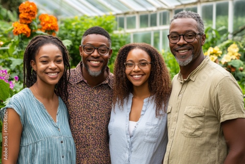 Wallpaper Mural Happy Family Portrait in a Garden Torontodigital.ca