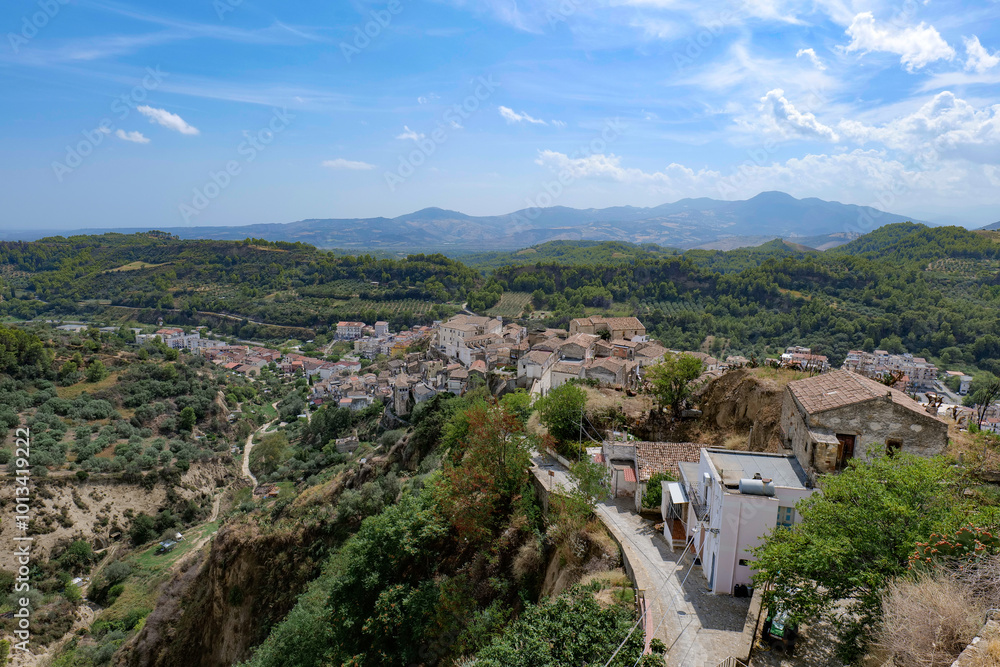 View of the landscape around Tursi, a village in Basilicata, Italy. View of the landscape around Tursi, a village in Basilicata, Italy.
