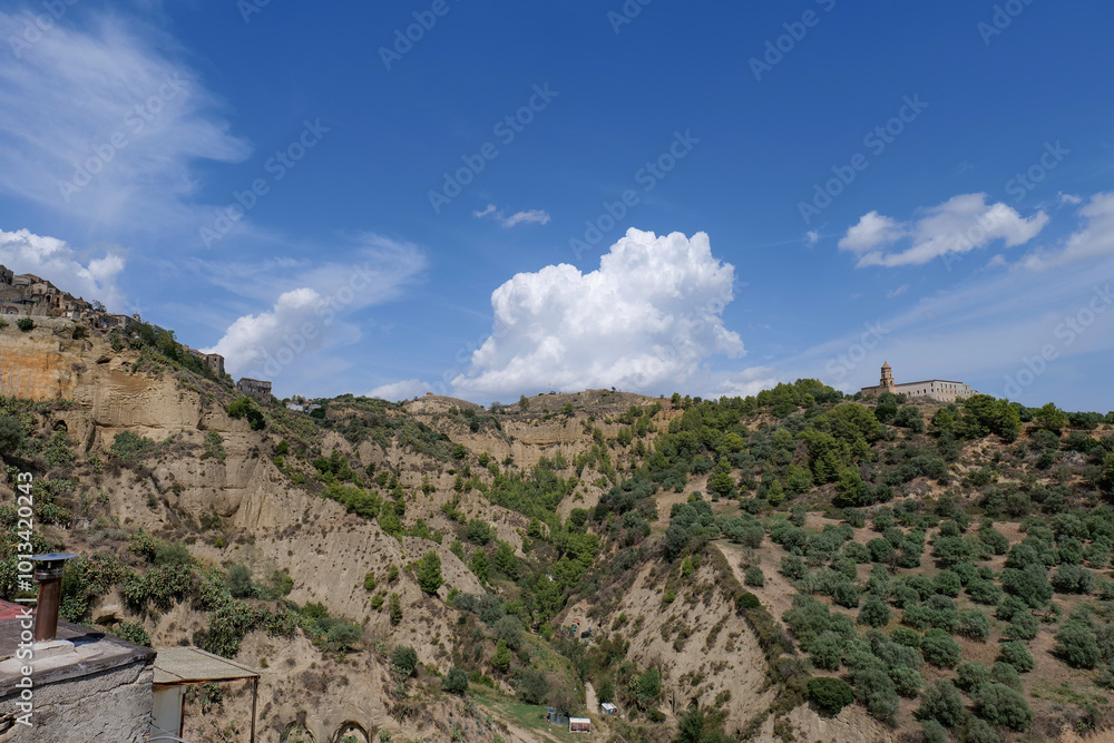 View of the landscape around Tursi, a village in Basilicata, Italy. View of the landscape around Tursi, a village in Basilicata, Italy.