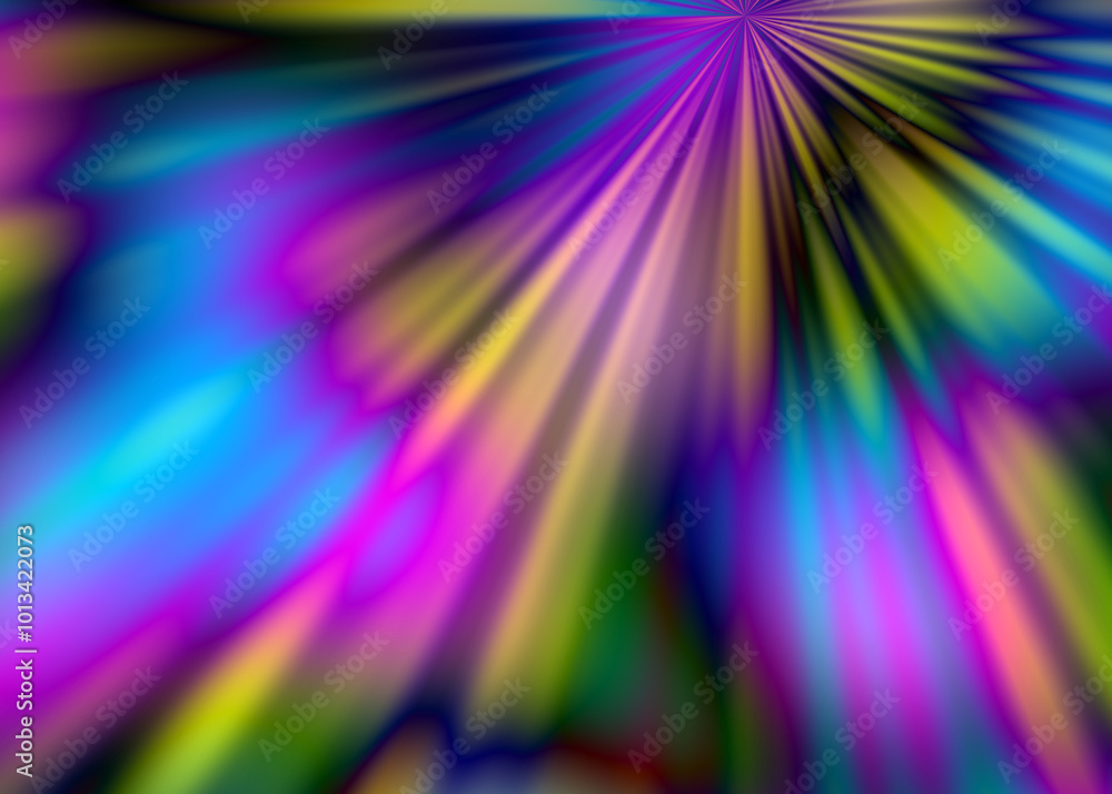 Obraz premium Abstract fractal explosion of spectral colors in motion, creativity and imagination.