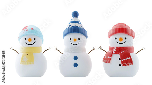 two snowmen with a snowman