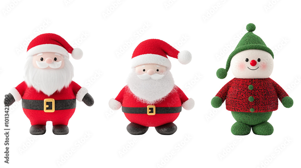Cute and Colorful Christmas Characters Featuring Santa Claus Cute and Colorful Christmas Characters Featuring Santa Claus