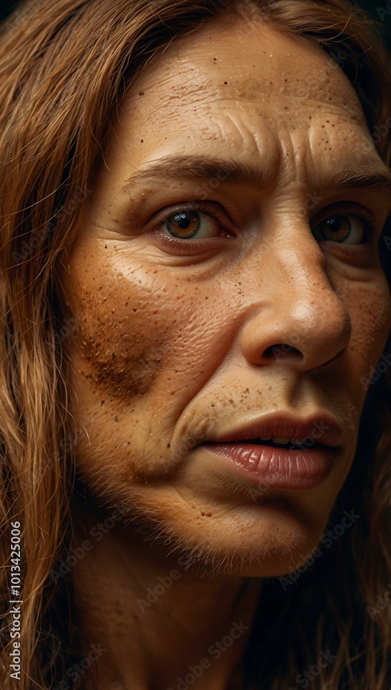 Neanderthal woman icon design. Neanderthal woman icon design.
