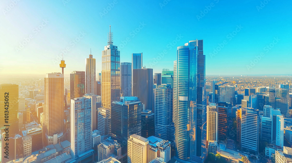 Obraz premium Office Skyscrapers in the City Financial and Business District